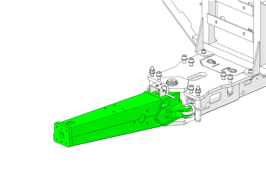 German high type drawbar without hitch - C2