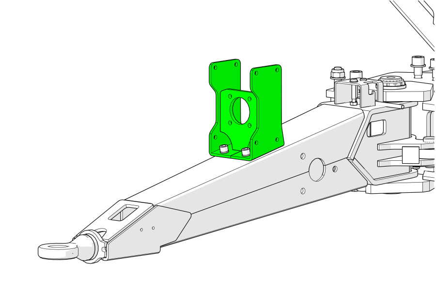 Pump adapter on drawbar - P01